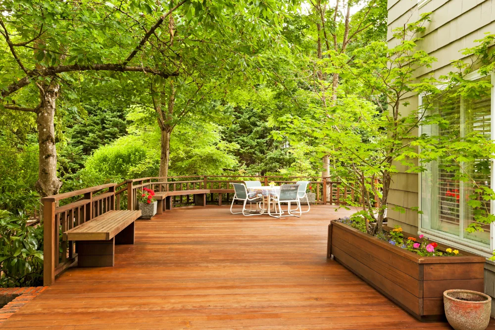 12x30 custom wood deck NC Foothills Region